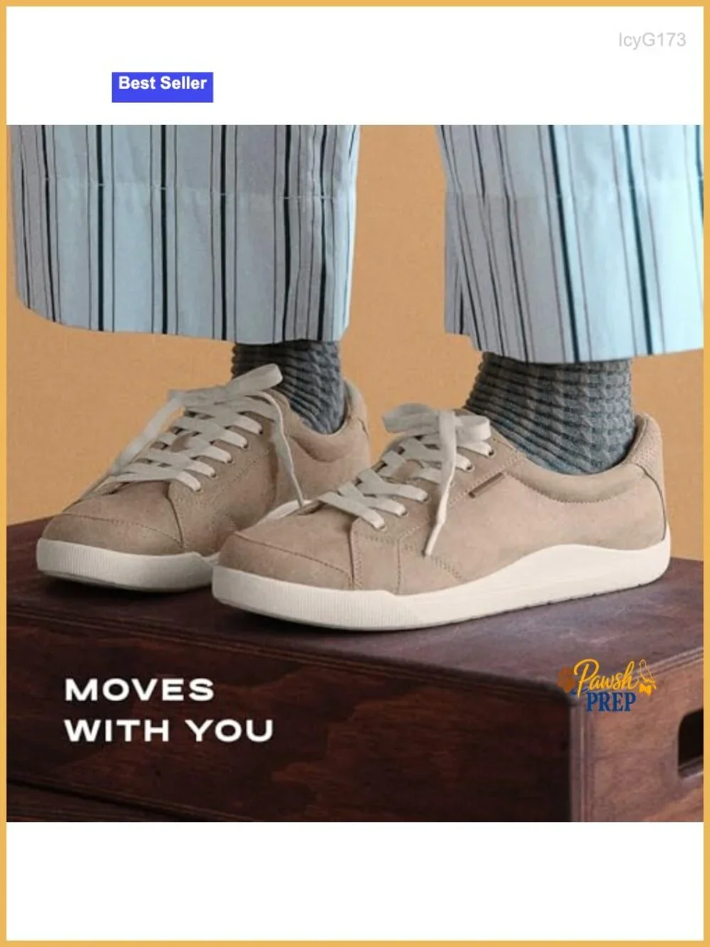 Fashion Sneakers with Faux Leather Upper and Plant-Based Foam Insole for Walking
